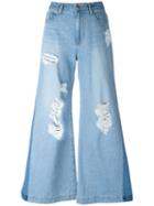 Steve J & Yoni P - Distressed Flared Jeans - Women - Cotton - M, Women's, Blue, Cotton