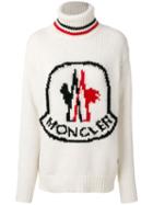 Moncler Logo Patch Roll-neck Sweater - White
