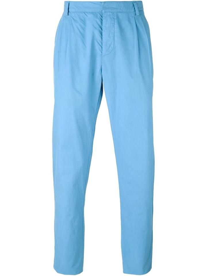 Ami Alexandre Mattiussi Pleated Trousers, Men's, Size: Small, Blue, Cotton