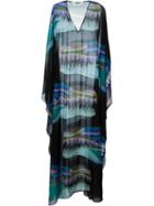 Msgm Printed Tunic Long Dress, Women's, Size: 42, Black, Silk
