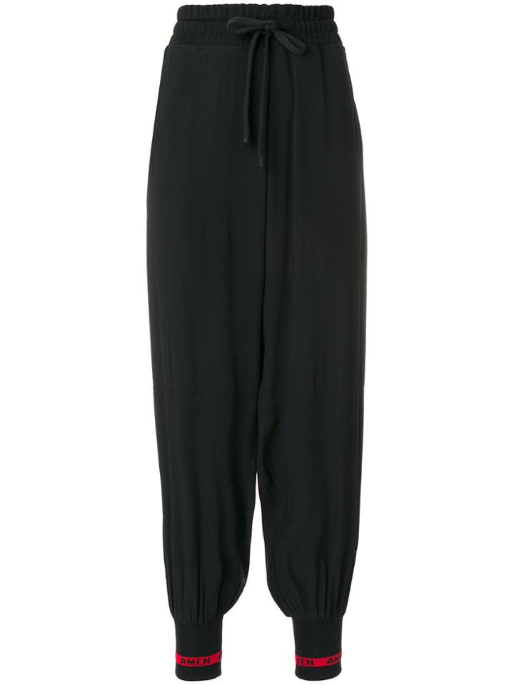 Amen Harem Style Track Pants - Black