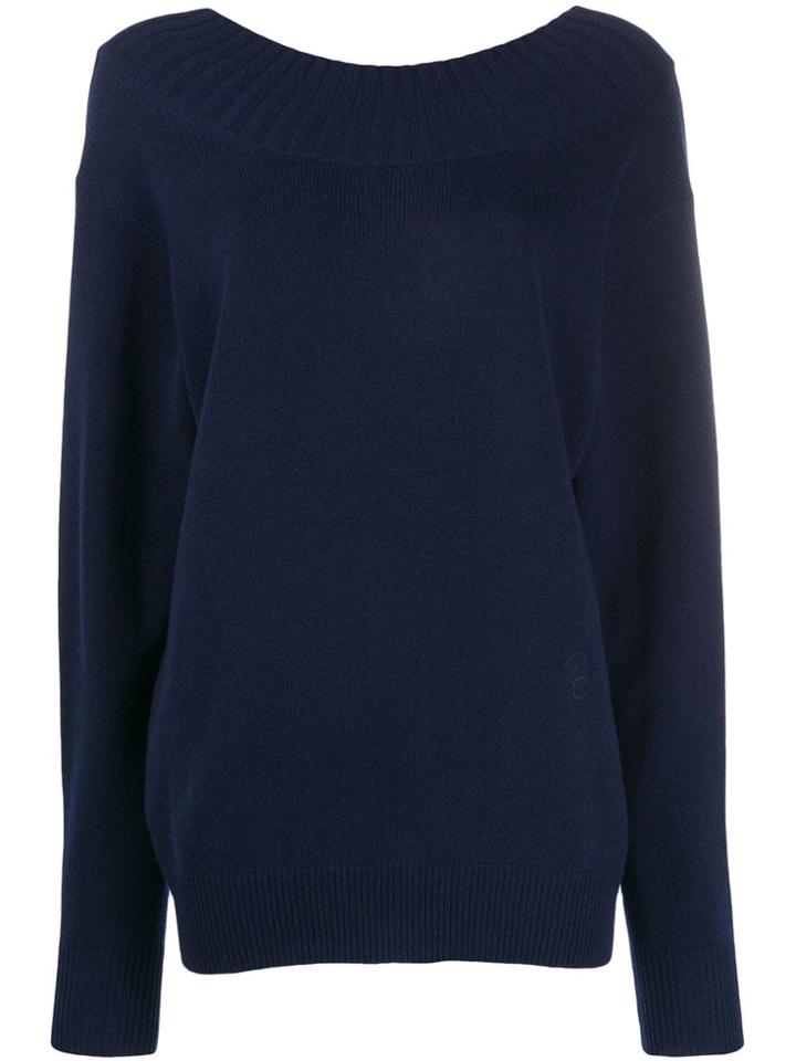 Chloé Cutout Back Sweater - Blue