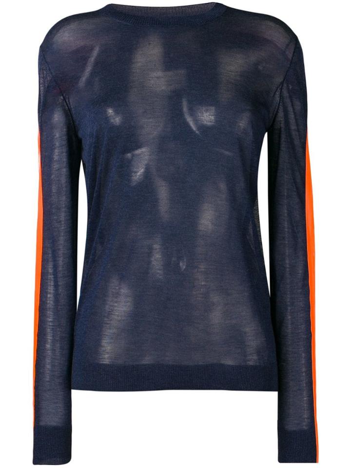 Maison Margiela Contrasting Stripe Sweater - Blue