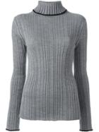 Msgm Turtleneck Jumper, Women's, Size: Medium, Grey, Virgin Wool
