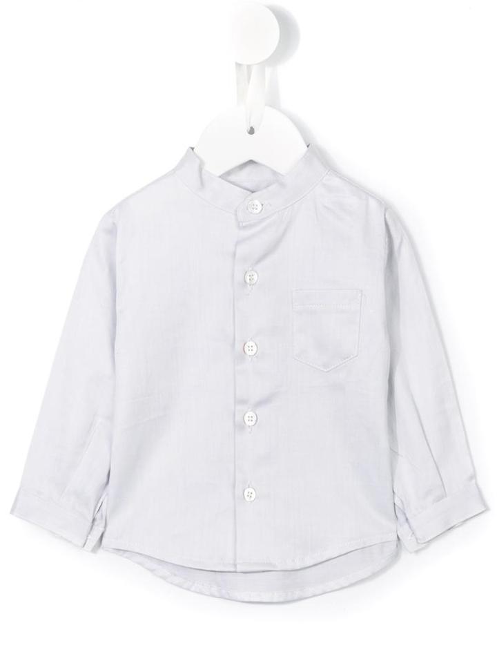 Cashmirino - Mandarin Collar Shirt - Kids - Cotton - 9 Mth, Infant Boy's, Grey