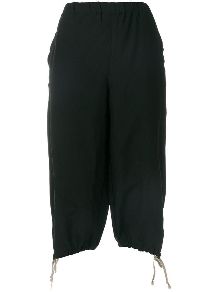 Comme Des Garçons Girl Cropped Drawstring Trousers - Black
