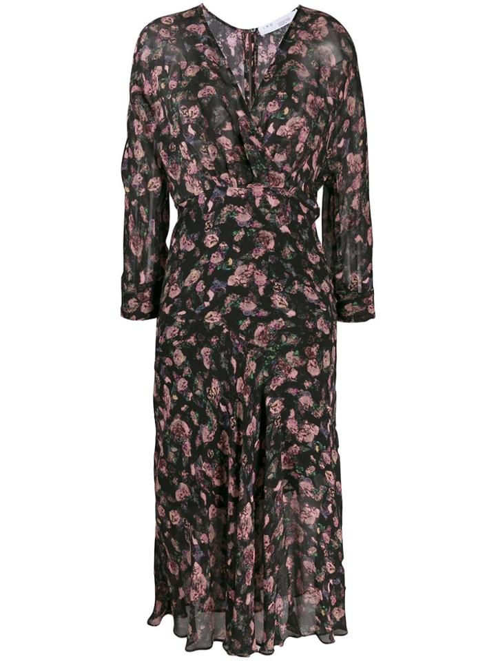 Iro Floral Print Midi Dress - Black