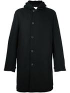 Stephan Schneider Buttoned Hooded Coat, Men's, Size: Xl, Black, Nylon/wool