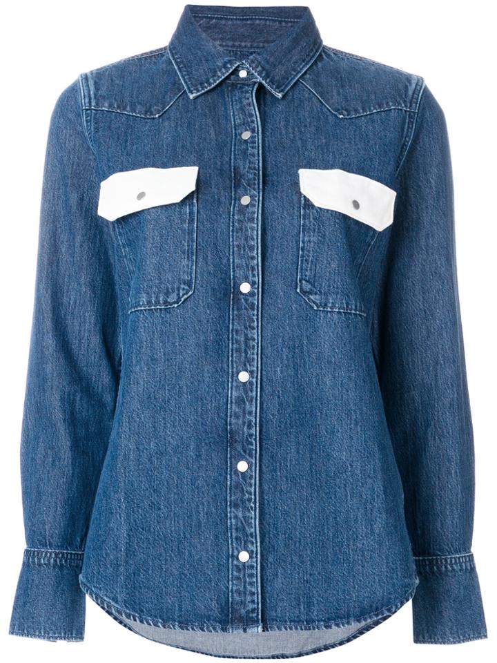 Calvin Klein Jeans Western Lean Contrast Denim Shirt - Blue