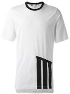 Y-3 Zip Detail T-shirt, Men's, Size: Small, White, Cotton