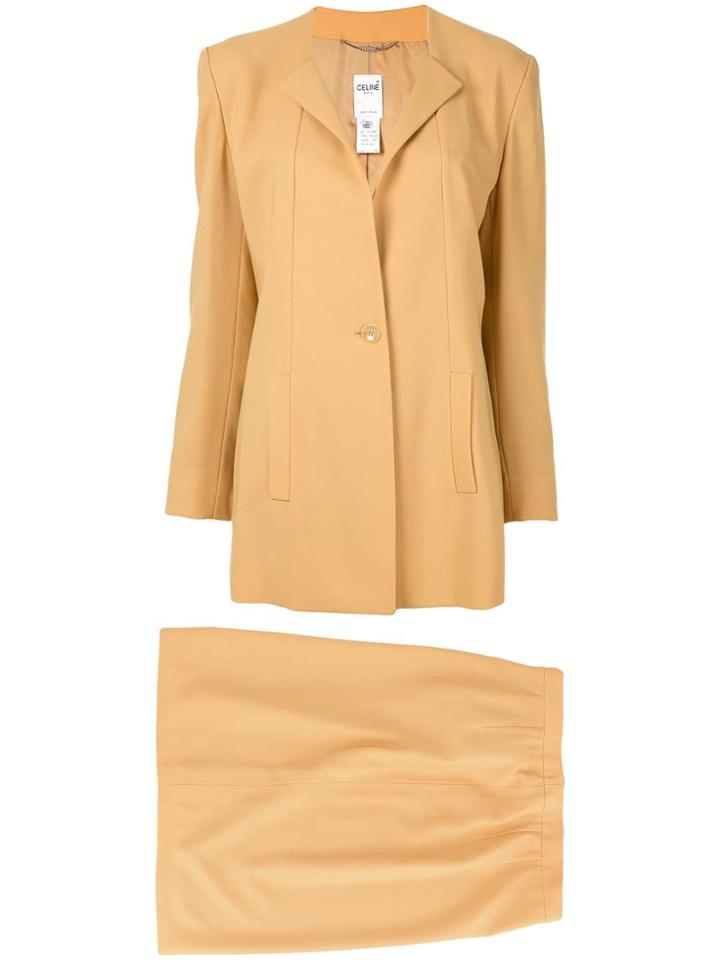 Céline Pre-owned Setup Suit Jacket Skirt - Brown
