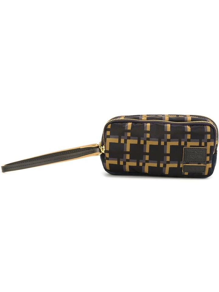 Marni Marni X Porter Checked Wash Bag, Blue, Polyamide