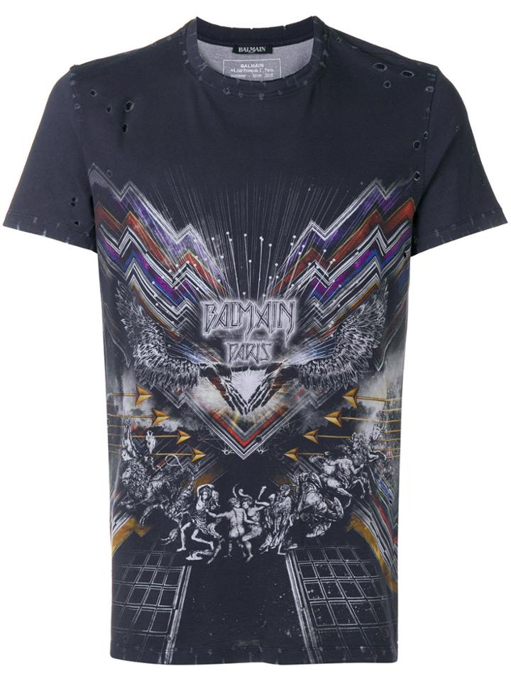 Balmain Graphic Print T-shirt - Blue