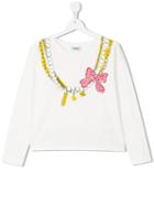 Moschino Kids - Necklace Print Top - Kids - Cotton/elastodiene - 14 Yrs, White