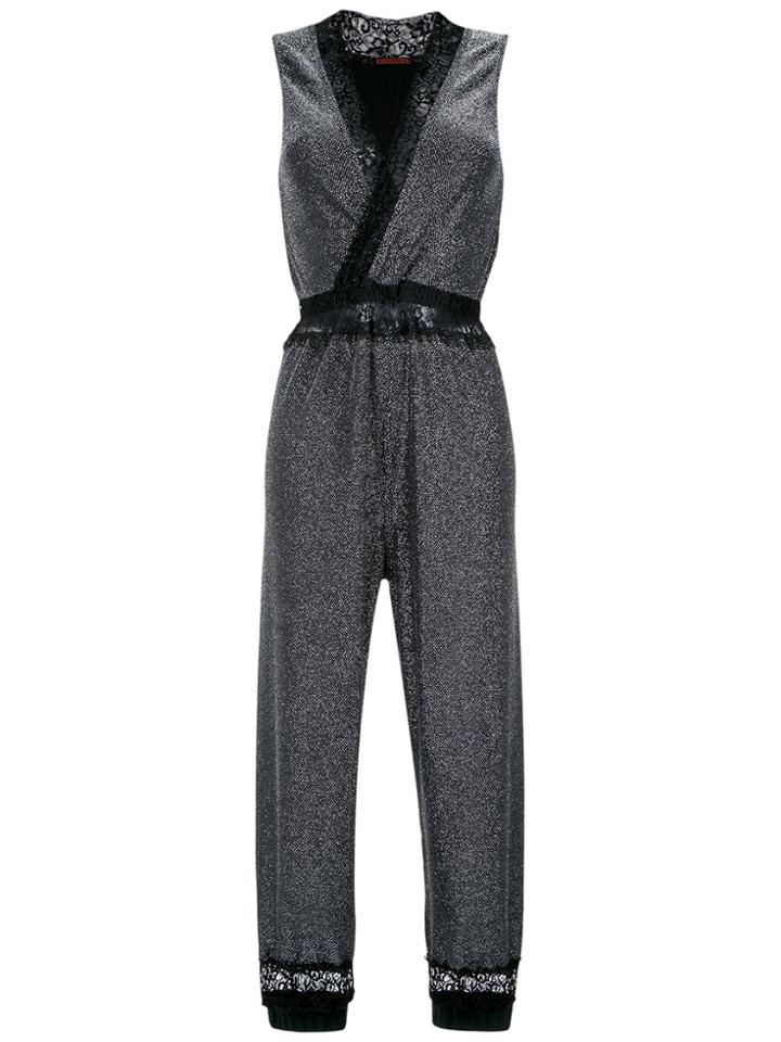 À La Garçonne Sleeveless Lurex Jumpsuit - Grey