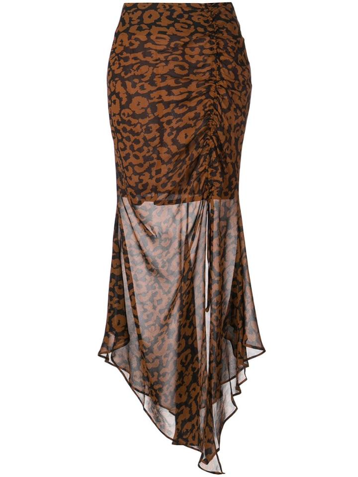 Nicholas Draped Asymmetric Skirt - Brown