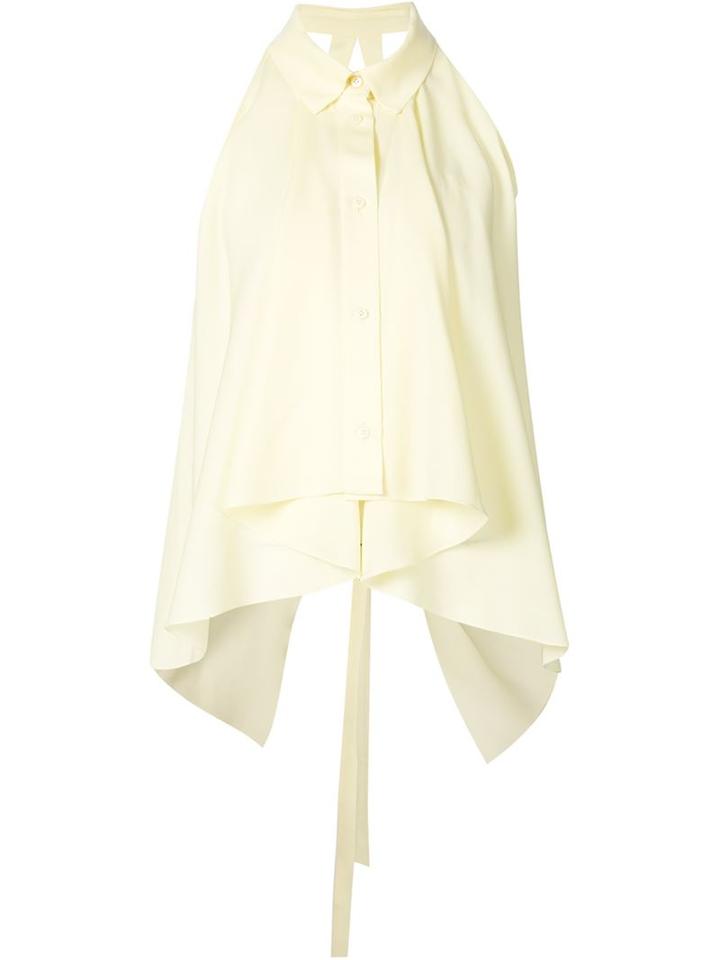 Ko Studio Draped Blouse, Women's, Size: Small, Yellow/orange, Viscose/silk