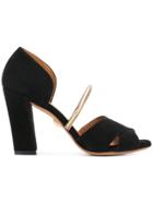 Chie Mihara Peep Toe Block Heel Sandals - Black