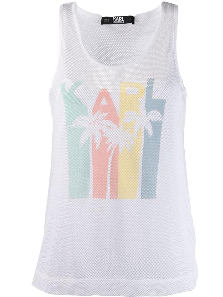 Karl Lagerfeld Karlifornia Logo Tank Top - White