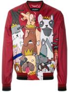 Dolce & Gabbana Dog Print Bomber Jacket - Red