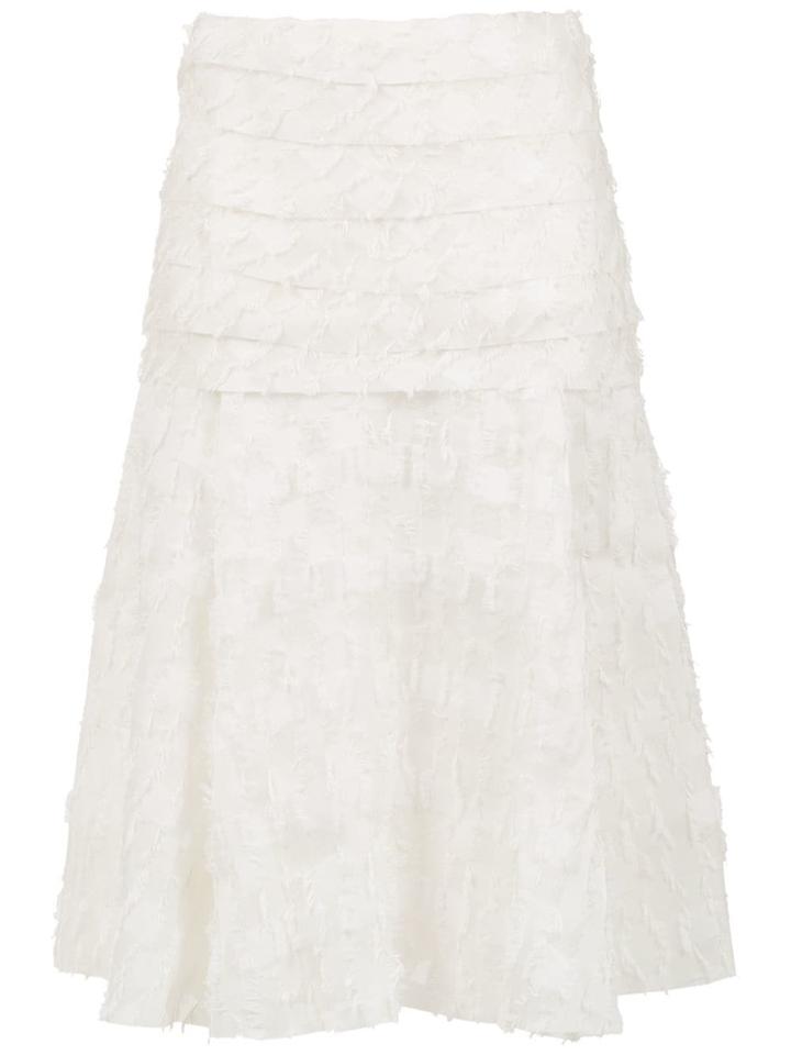 Clé Rustica Silk Midi Skirt - White