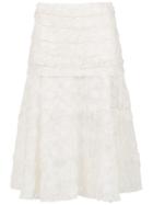 Clé Rustica Silk Midi Skirt - White