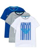 Armani Junior Graphic Logo Print Set Of Three T-shirts - Multicolour