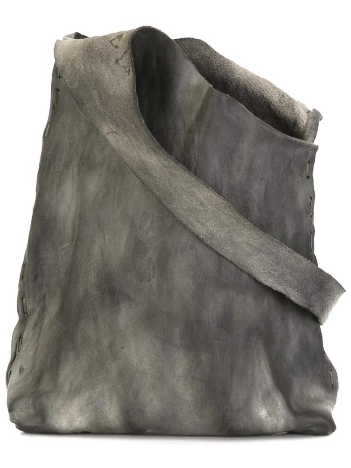 Ma+ Stitching Detail Shoulder Bag, Women's, Grey, Leather