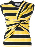 Msgm Striped Tied Front Vest - Yellow