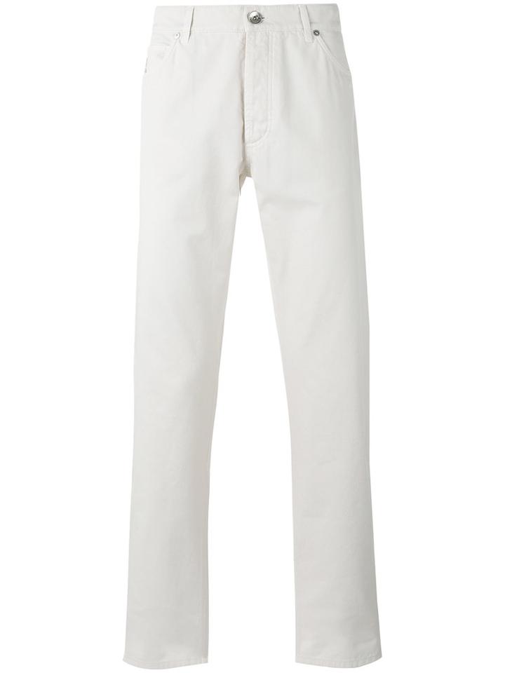 Brunello Cucinelli - Five Pocket Regular Trousers - Men - Cotton - 52, Nude/neutrals, Cotton