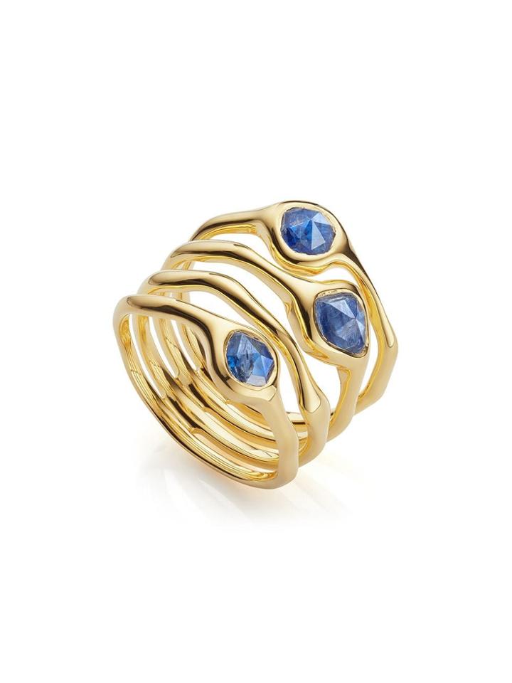 Monica Vinader Gp Siren Cluster Cocktail Kyanite Ring - Gold