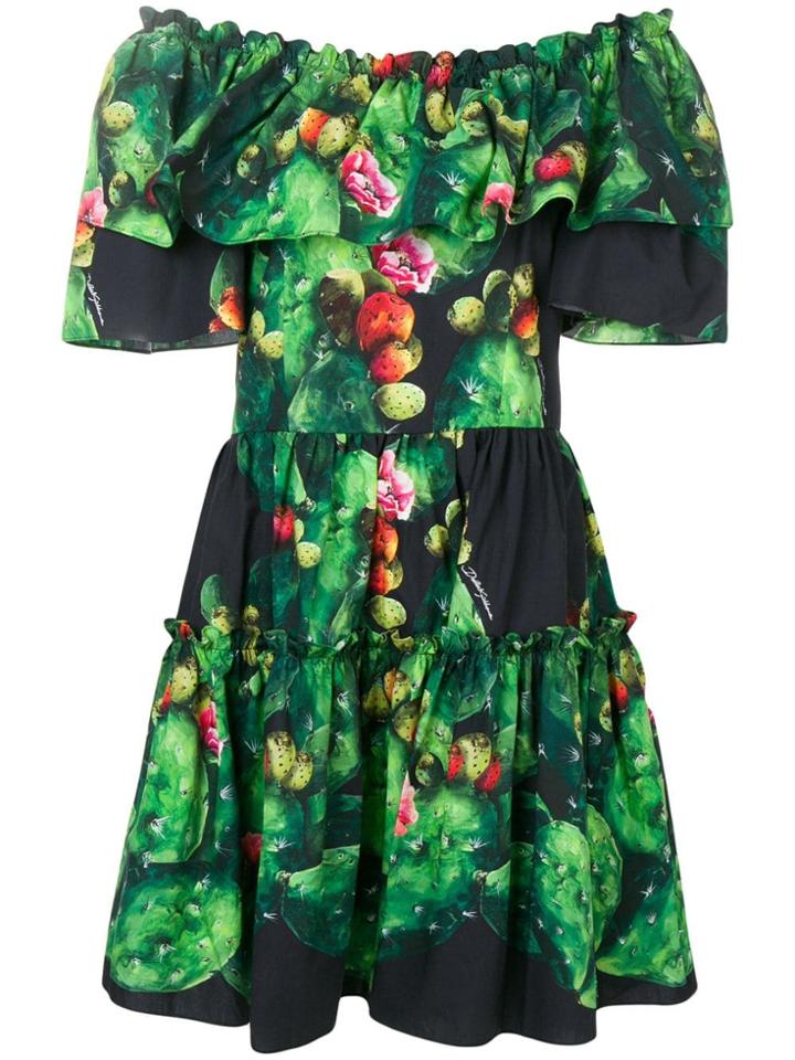 Dolce & Gabbana Cactus Print Dress - Black