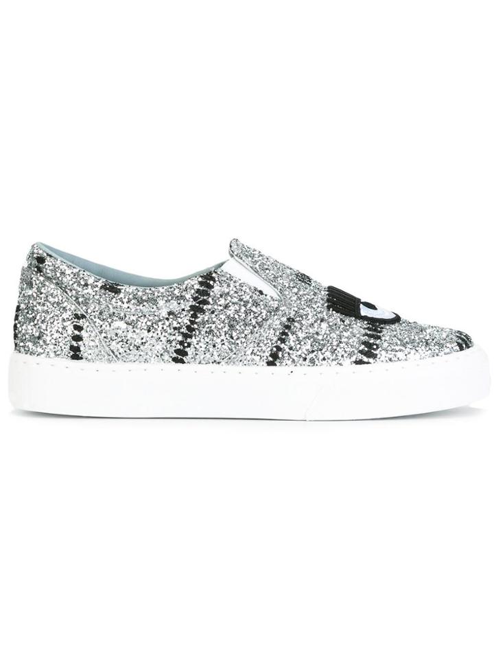 Chiara Ferragni Glitter Skate Shoes - Metallic