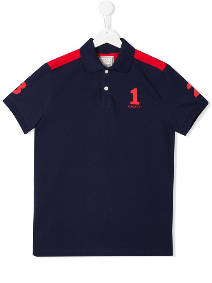 Hackett Kids Teen Logo Printed Polo Top - Blue