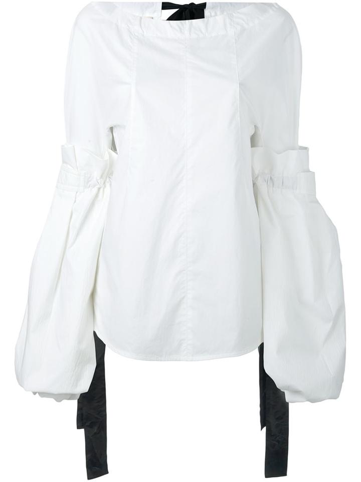 Marni Detachable Sleeve Poplin Top