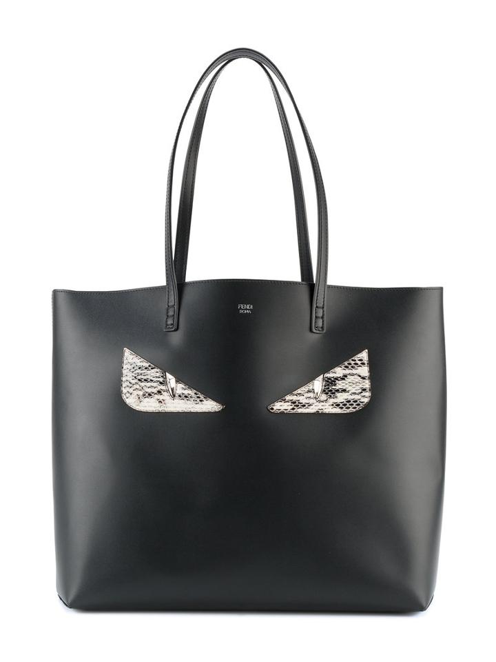 Fendi - Bag Bug Shopper - Women - Calf Leather/feather - One Size, Black, Calf Leather/feather