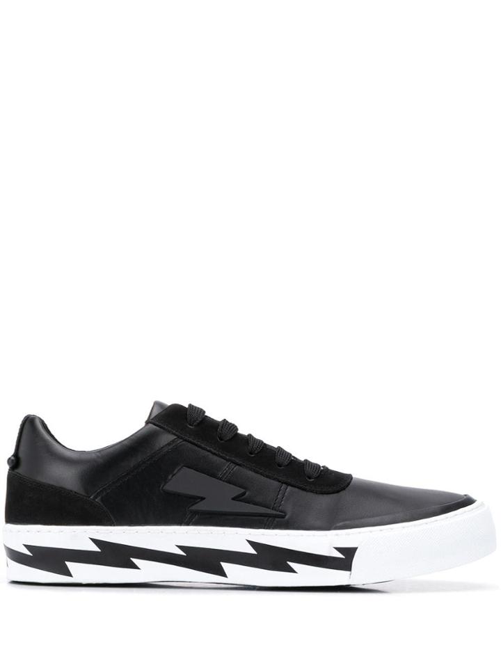 Neil Barrett Lighten Bolt Detail Sneakers - Black