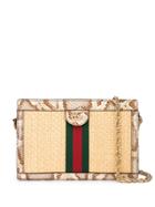Gucci Ophidia Straw Small Shoulder Bag - Brown