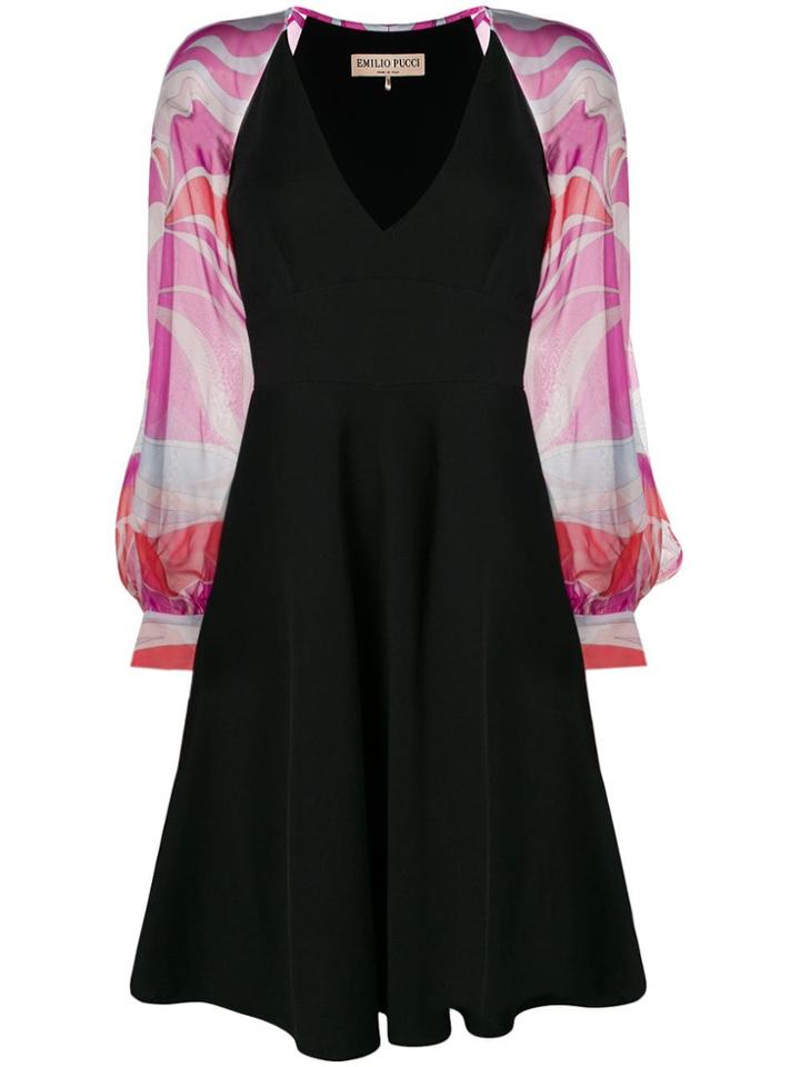 Emilio Pucci Printed Sleeves Dress - Black