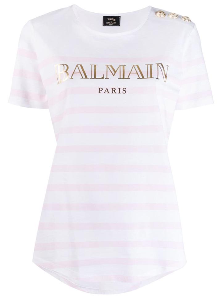 Balmain X Julian Fashion Logo Print T-shirt - White