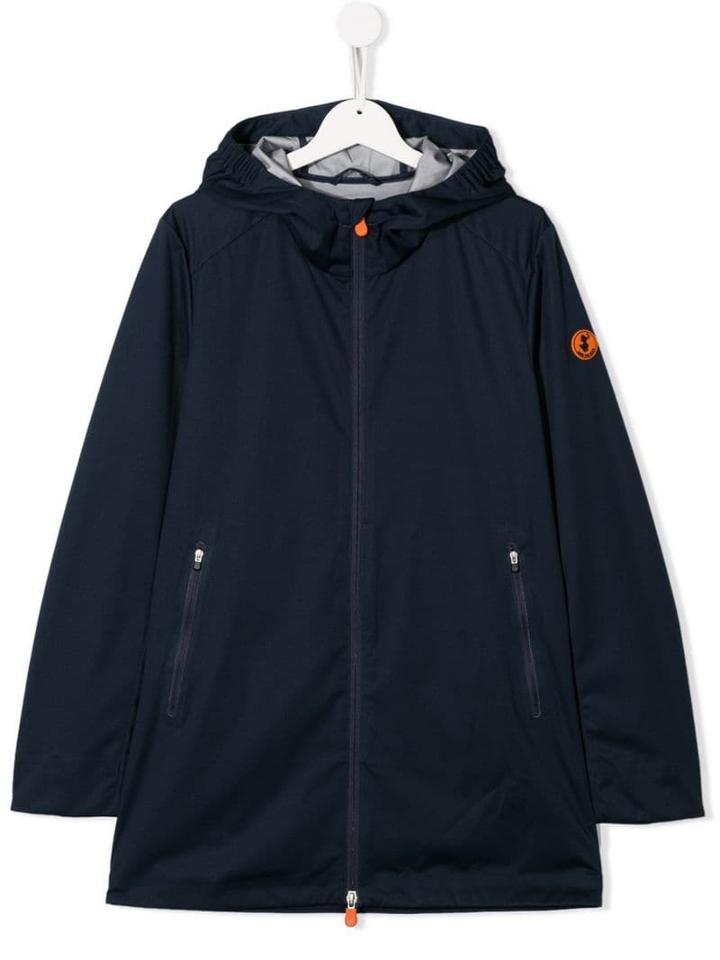 Save The Duck Kids Teen Zip Front Coat - Blue