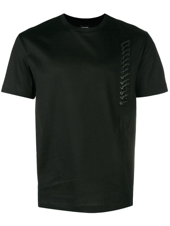 Les Hommes Lace-up Detail T-shirt - Black