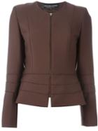 Jean Louis Scherrer Vintage Zip Front Jacket, Women's, Size: 38, Brown