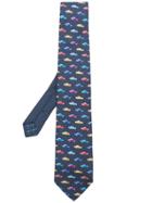 Etro Car Embroidered Tie - Blue