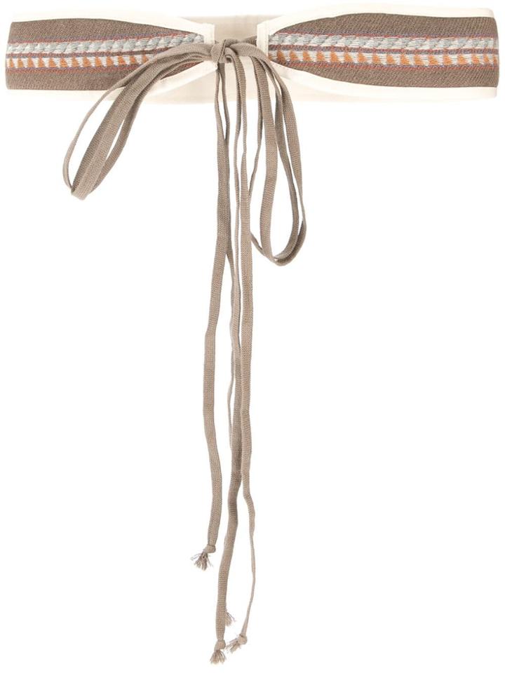 Seya. Embellished Belt - Brown