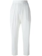 Brunello Cucinelli Cropped Trousers, Women's, Size: 38, White, Silk/acetate