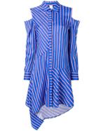 Pinko Striped Asymmetric Shirt Dress - Blue