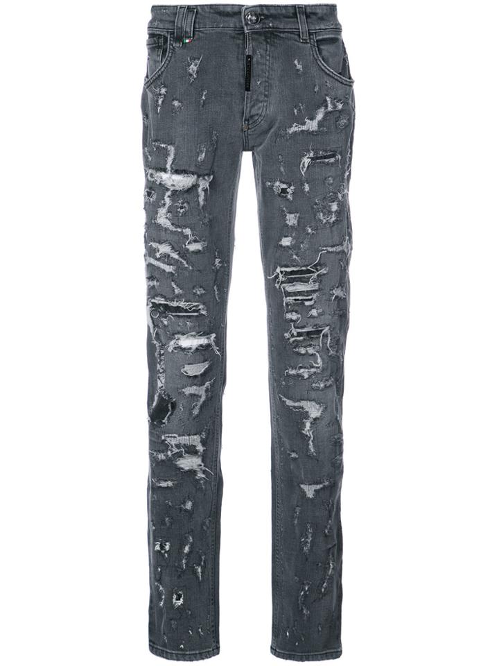 Philipp Plein Heavy Distressed Jeans - Black