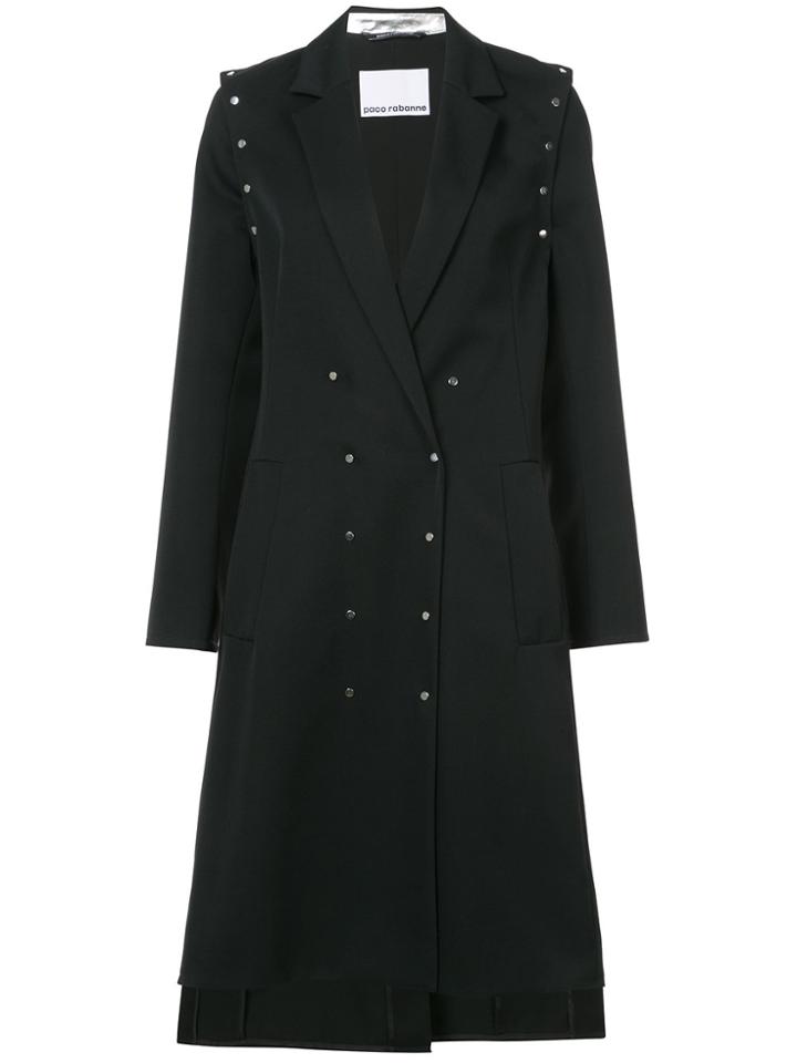Paco Rabanne Detachable-sleeve Studded Coat - Black