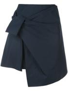 Derek Lam 10 Crosby Embroidered Plaid Wrap Mini Skirt - Blue